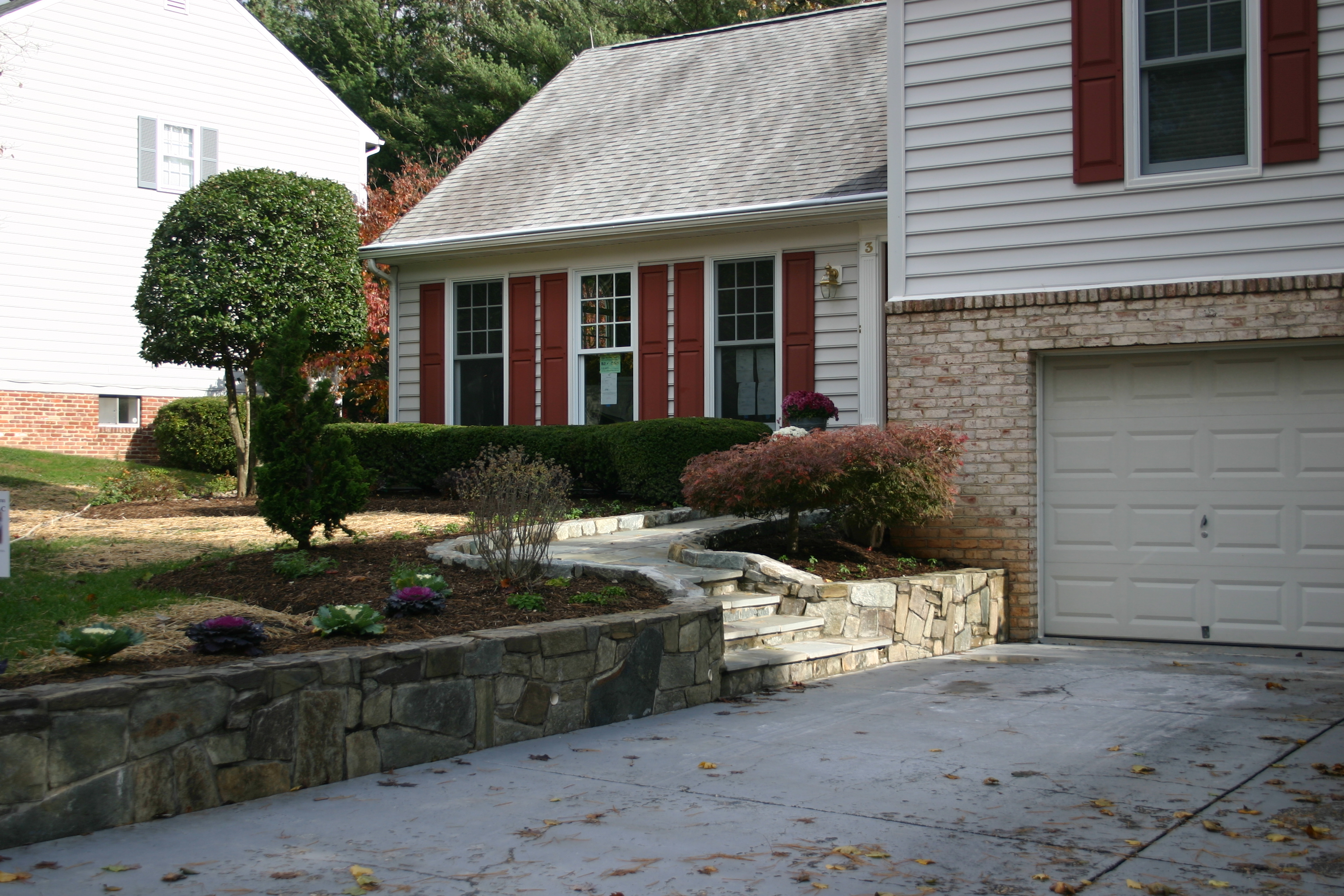 Retaining wall and stone stairway Rockville, MD, USA